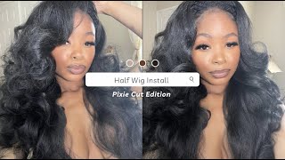 Half Wig Install on SHORT hair | Sensationnel Hair | Amazon Wigs | Budget Friendly by Tikyo Tareea 14,401 views 1 year ago 11 minutes, 41 seconds