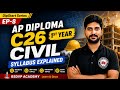 🎓 AP Diploma C26 Civil 1st Year Syllabus Explained | Subjects & Units | DipStart Series Ep-8