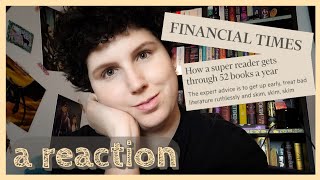 REACTING TO . . . financial times advice on how to read more