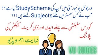VU Study Scheme of All Programs// Total Courses in Each semester//F &amp; D grades sebjects/ VU Guides