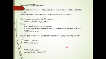 Formatted read /write statement in FORTRAN