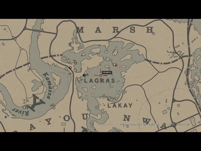 Red Dead Redemption 2 mapa do tesouro: sul de roanoke 