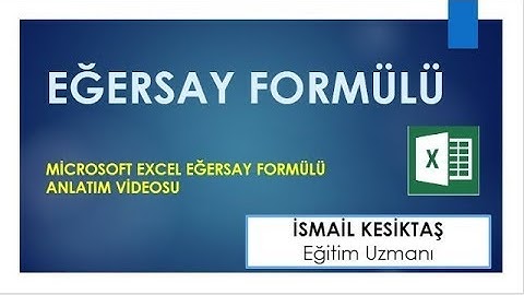 Excel Eğersay Formülü