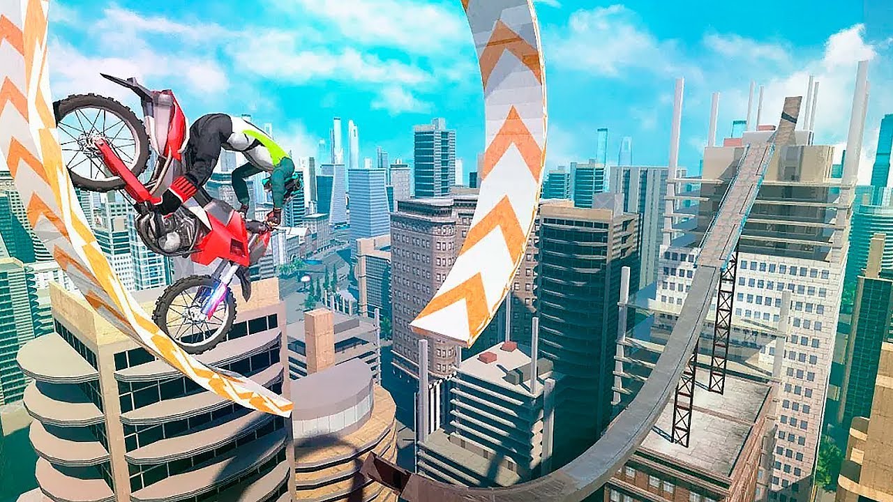 lets play a little game Bike Stunts 3D - Rooftop Challenge Gameplay