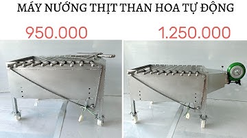 Máy nướng thịt, chả, gà, vịt quay tự động 10 xiên Thép - Tặng 10 xiên đơn và 2 xiên 3 inox .