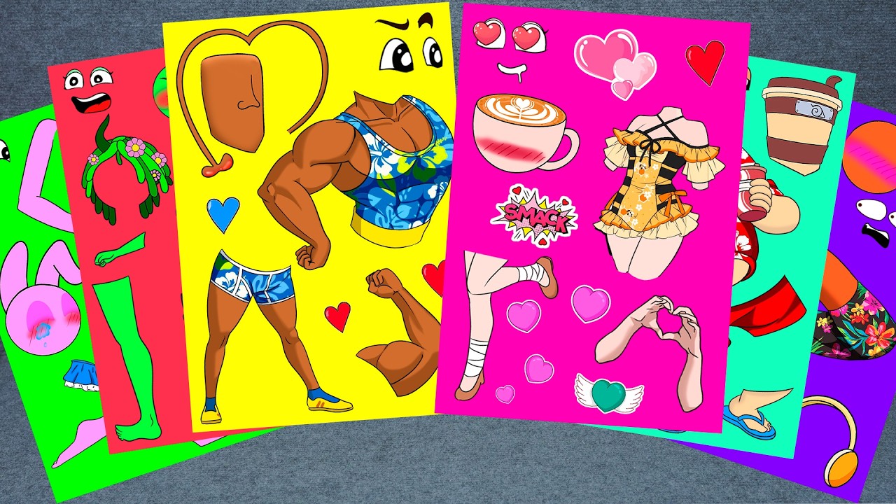 [Sticker Paper ASMR] Italian Brainrot – Cappuccina Loves Strong Tung Sahur 💕 | Sticker Book DIY