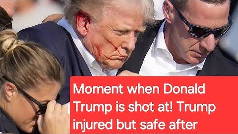 Moment when #Donald Trump is shot at! #Trump injured but safe after gunfire erupts at campaign rally