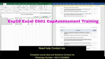 Exp19 Excel Ch01 CapAssessment Training | Exp19_Excel_Ch01_CapAssessment_Training