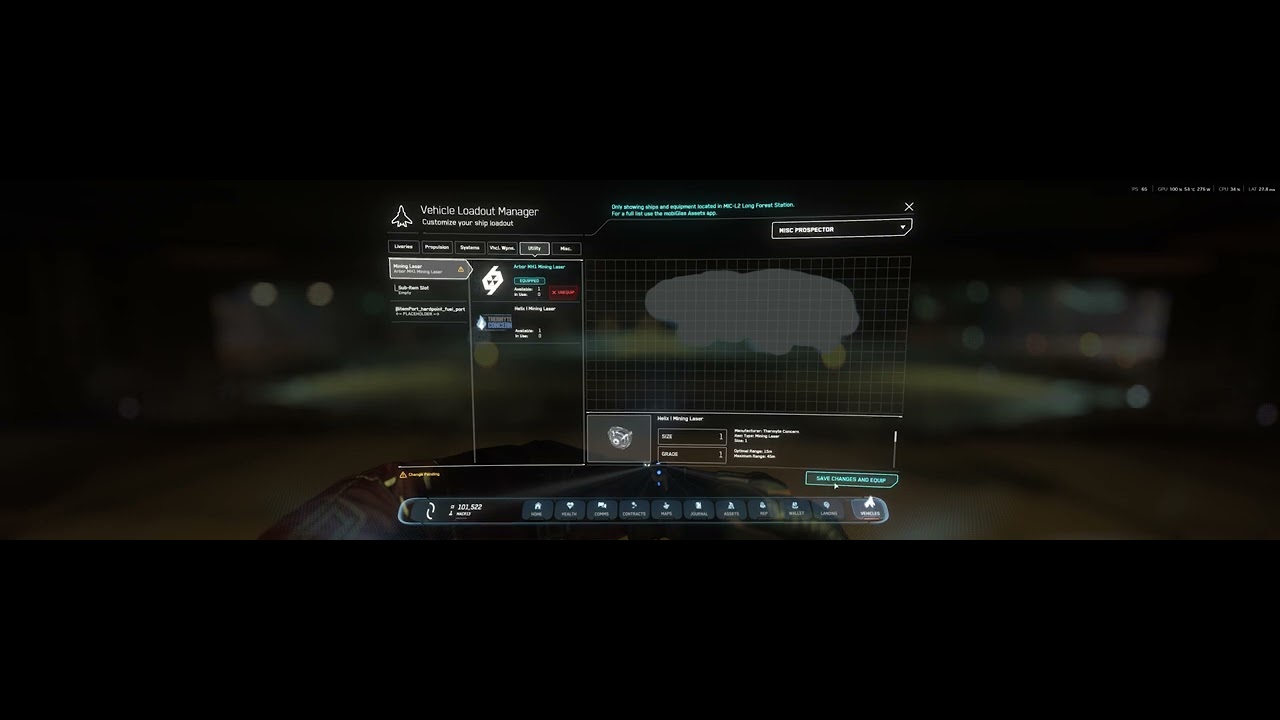 Star Citizen 4.02 - Cannot equip Mining Laser - MISC Prospector - YouTube