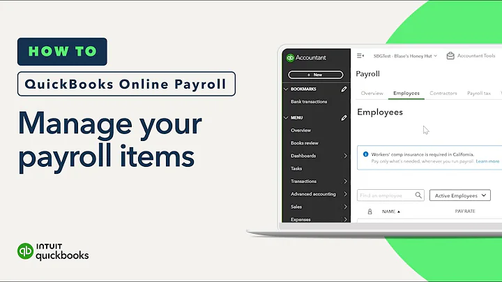 Manage your payroll items in QuickBooks Online Payroll