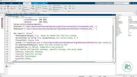A tutorial on how to make interlinkage between Matlab and EES