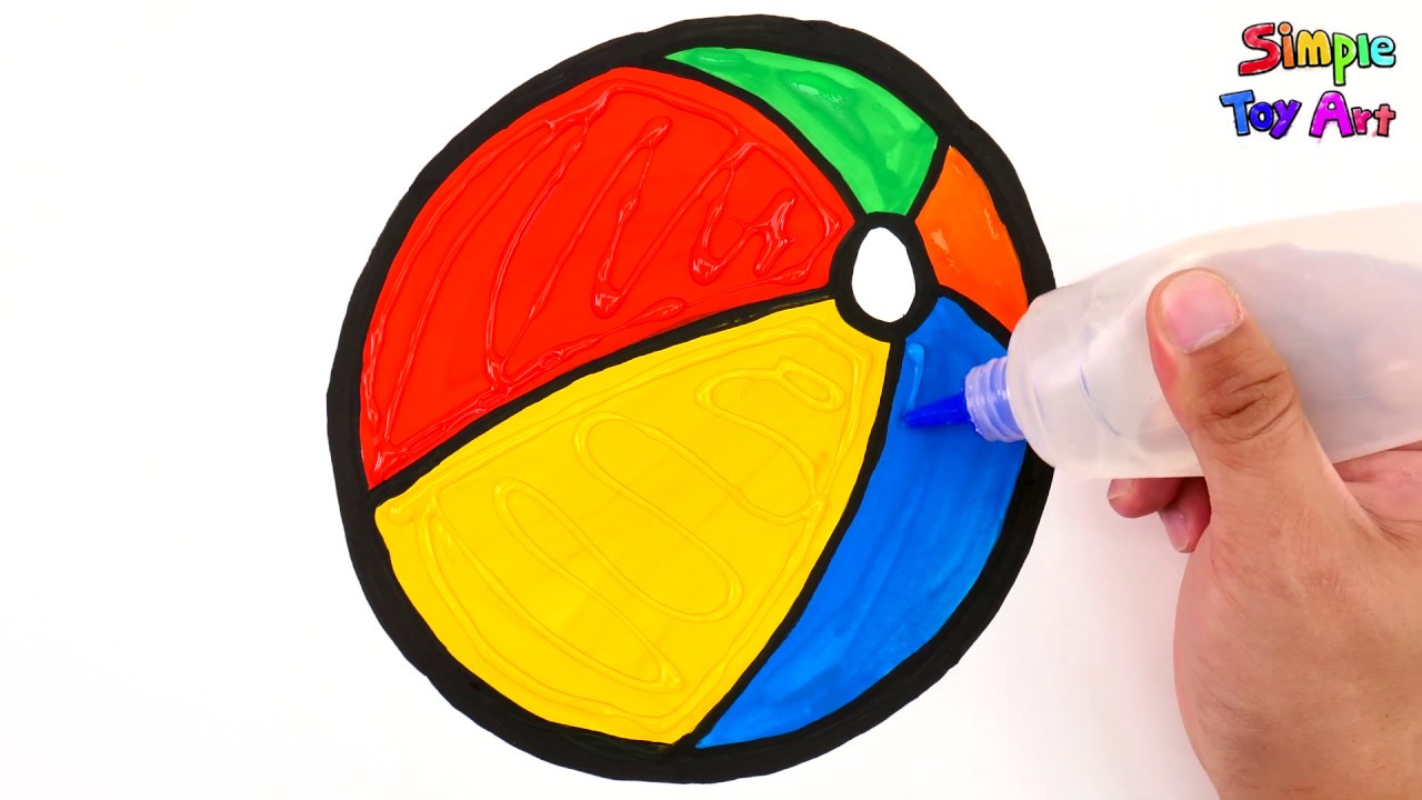 Download Glitter Beach Ball coloring and drawing Learn Colors for kids | Simple Toy Art - YouTube