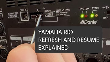 YAMAHA RIO REFRESH AND RESUME EXPLAINED