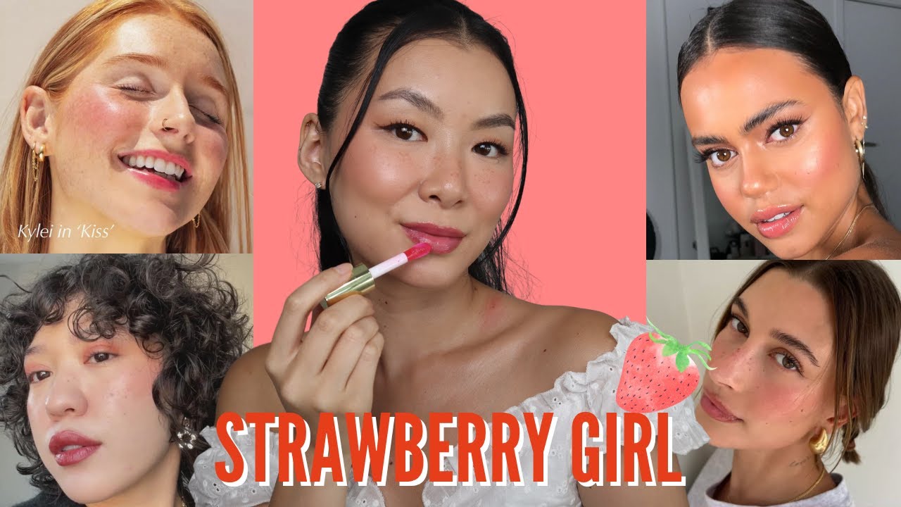 STRAWBERRY GIRL TREND 🍓 💄Model Hailey Bieber posted a video where she  talked about how she does her “strawberry makeup” We decided to k…