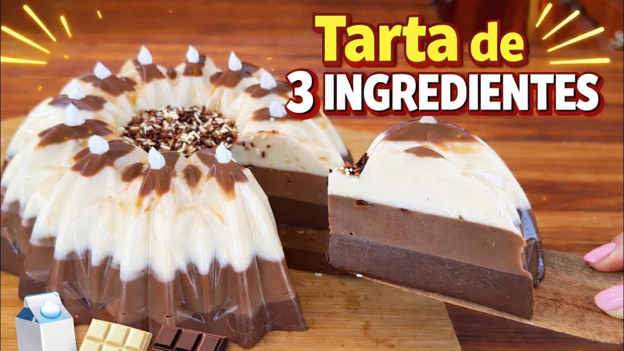 Tarta de 3 chocolates (POSTRE SIN HORNO)