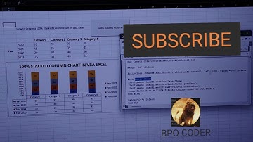 How to create a 100% stacked column chart in vba excel | Create a 100% stacked column chart in vba