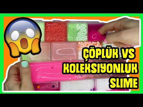 ÇÖPLÜK SLİME VS KOLEKSİYONLUK EĞLENCELİ SLIME CHALLENGE! HANGİ SLİME ÇÖPE ATILACAK? Bidünya Oyuncak