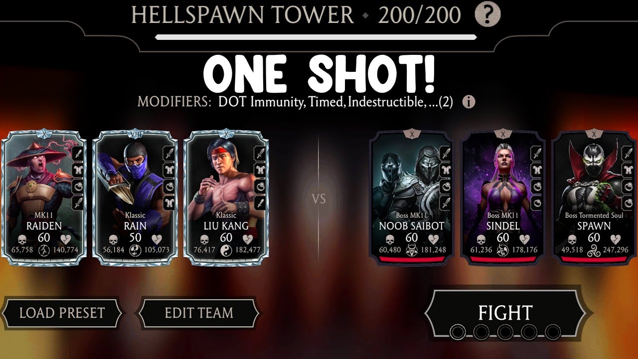 Hellspawn Fatal Tower Battle 200 One Shot + Diamond & Epic Gear Reward | MK Mobile