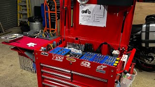 Toolbox Tour of my BiGDUG tool trolley cart , motorcycle mechanic repair shop