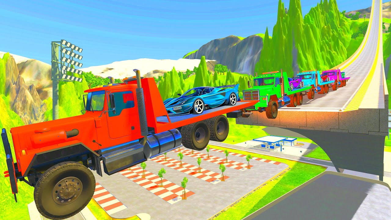 HT Gameplay Crash # 559 | Epic High Speed Jumps Monster Trucks - Big & Small Cars vs Speed Bumps