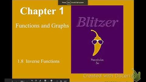 Precalc 1.8: Inverse Functions