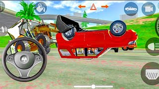 Dozer vs Car Accident in Indian Car Simulator 3D | Shocking Flip Moment! screenshot 5
