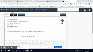Delta Math Help on Interval and Set Notation