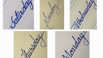 Write 7 Days of the Week in Beautiful Cursive | week days with accent | days of the week in style