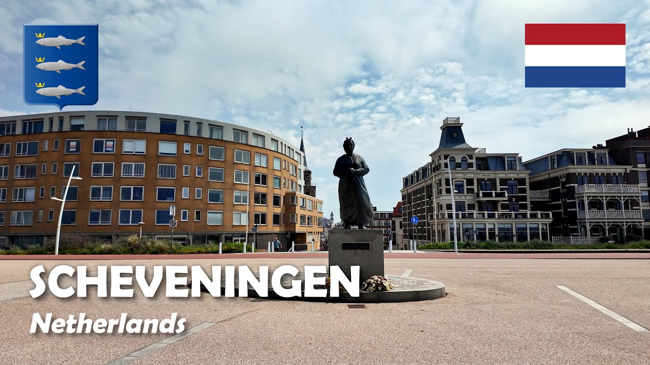 Scheveningen, Netherlands. A walk through the old town along Keizerstraat. 4K