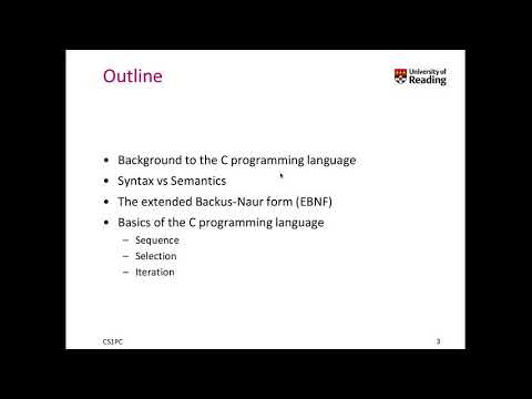 Week 2-2-1 Introduction to C: Semantics and Syntax