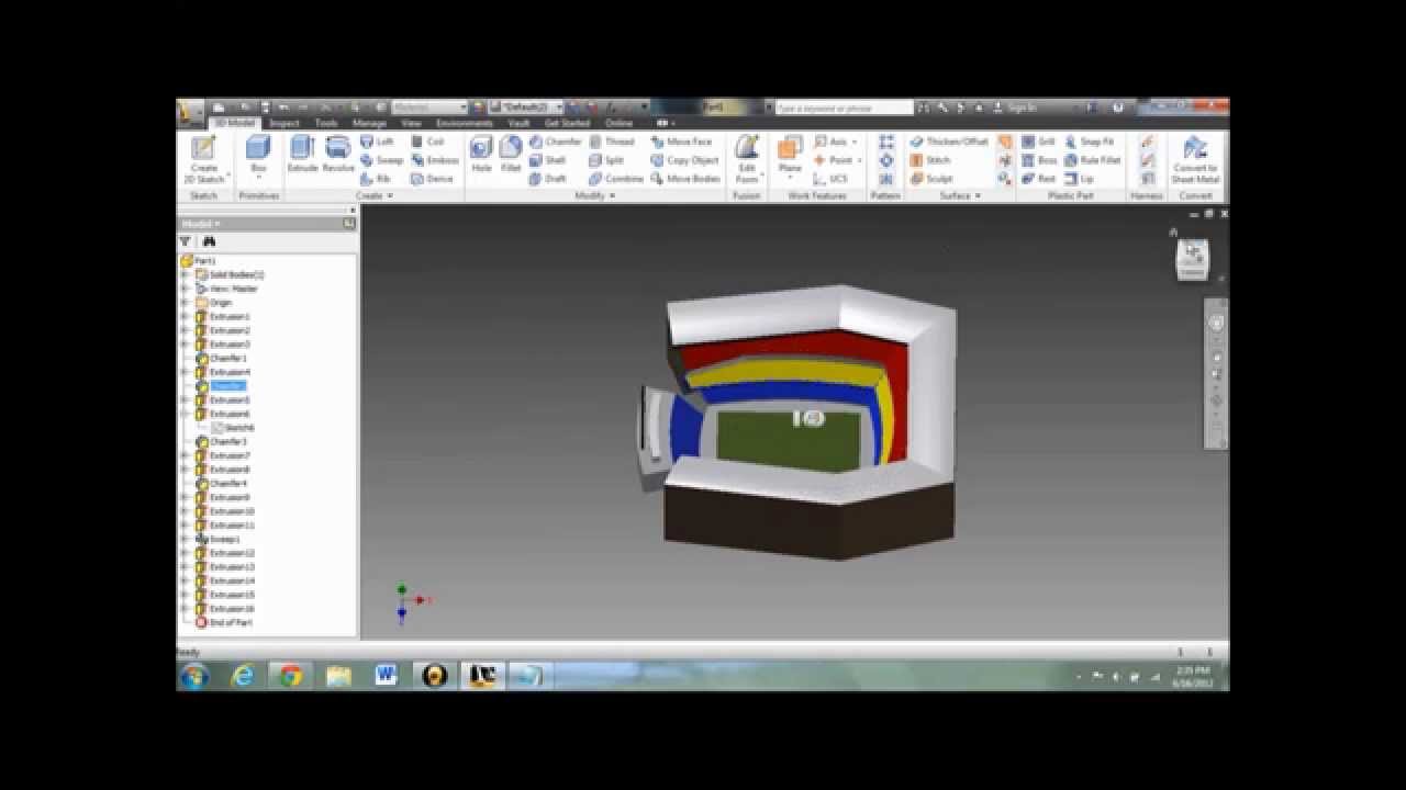 Stadium Tutorial Inventor Autodesk Inventor Stadium - YouTube