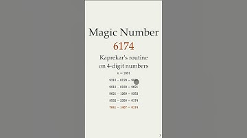 Magic number 6174 and Kaprekar