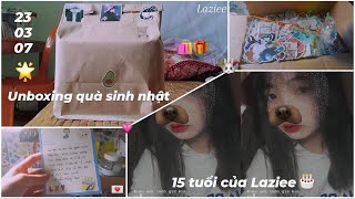 UNBOXING QUÀ SINH NHẬT 15 TUỔI CỦA MÌNH 🎂 | LAZIEE