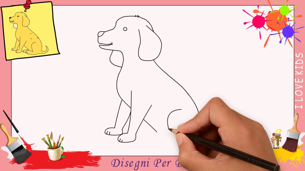 Disegni di cane 2 e disegnare un cane FACILE passo per passo per bambini