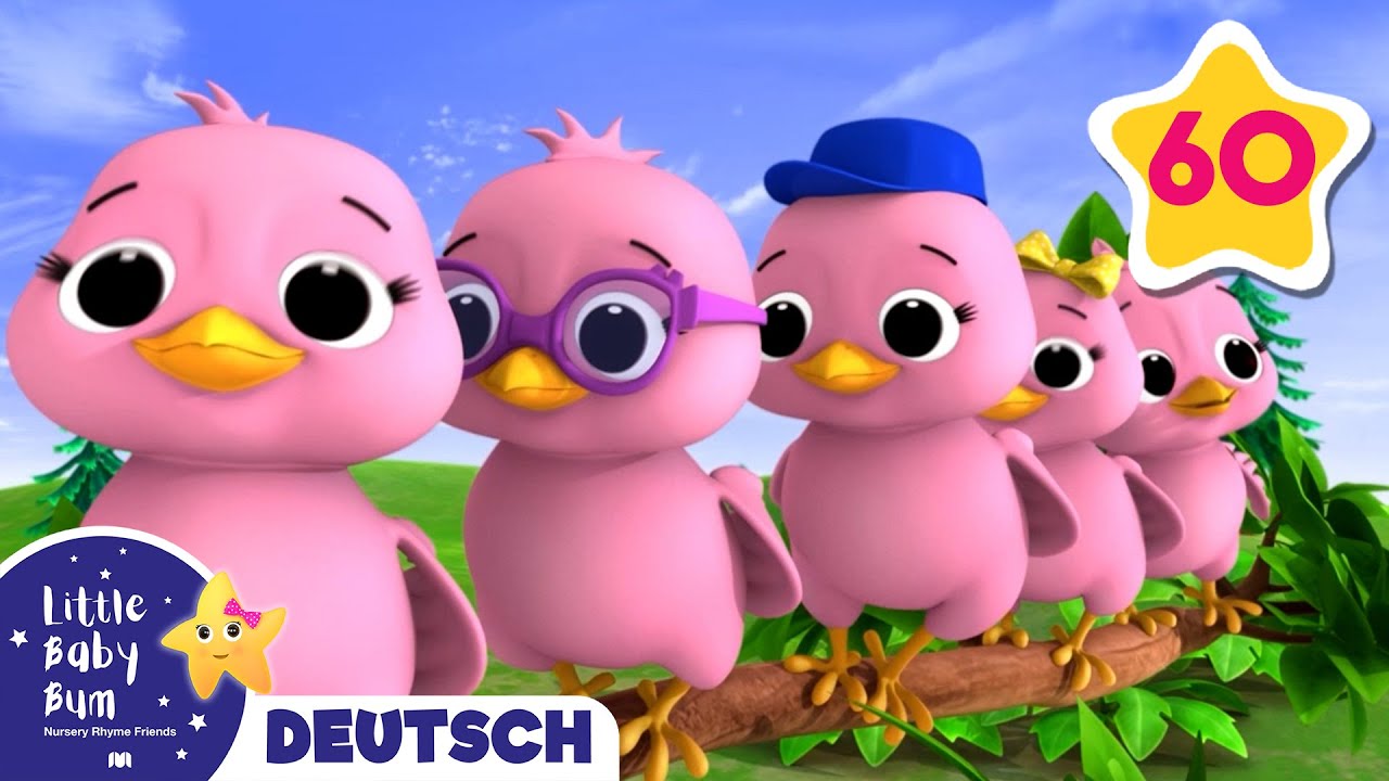 ⁣Fünf kleine Vögel | Kinderlieder | Little Baby Bum Deutsch | Cartoons für Kinder