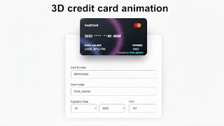 Full 3D Credit Card Animation Form | Responsive Payment UI Guide