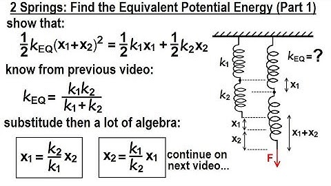 Physics - Test Your Knowledge: Energy (5 of 30) 2 Springs: Find the Equivalent PE: Part 1