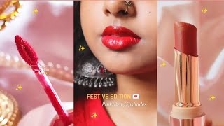 Lipshades for the festive and wedding season 🌹✨ | affordable lipshades for indian/brown skin tone