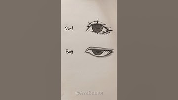 Eye drawing tutorial girl & boy 👀 #drawing #tutorials #eyes #short #howtodraw