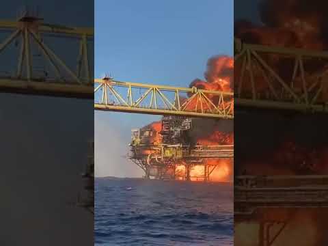 Incendio en Plataforma petrolera en Campeche