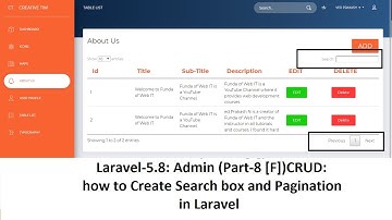 Laravel-5.8:Admin (Part-9)CRUD: how to Create Search box and Pagination in Laravel