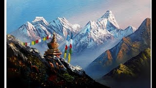 MOUNT EVEREST & AMA DABLAM | HOW TO PAINT? | BK ART Gallery