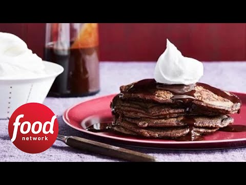 Decadent Hot Chocolate Pancakes | Food Network