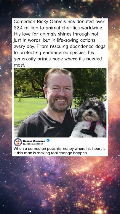 Ricky Gervais Donates $2 4M to Save Animals His Secret Mission Will Inspire You" - YouTube