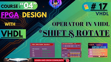 1️⃣7️⃣~ Shift and Rotate Operators in VHDL? Syntax with Examples SLL, SRL, ROL, ROR | Course 04