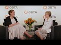 Sue spear from cengage learning  joins gbta in the broadcast studio  gbta canada conference 2023