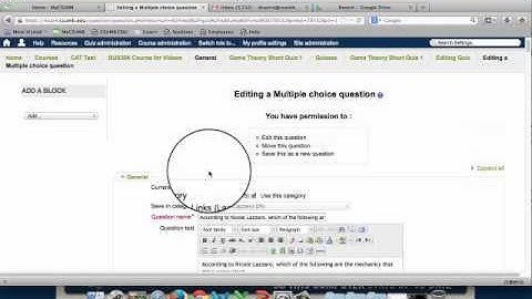 How to edit a multiple choice quiz question in iLearn 2.5