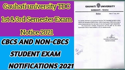GU Exam Notice/Gauhati university TDC 1st and 3rd Semester Exam Notice 2021/CBCS & NON-CBCS/#GU#exam