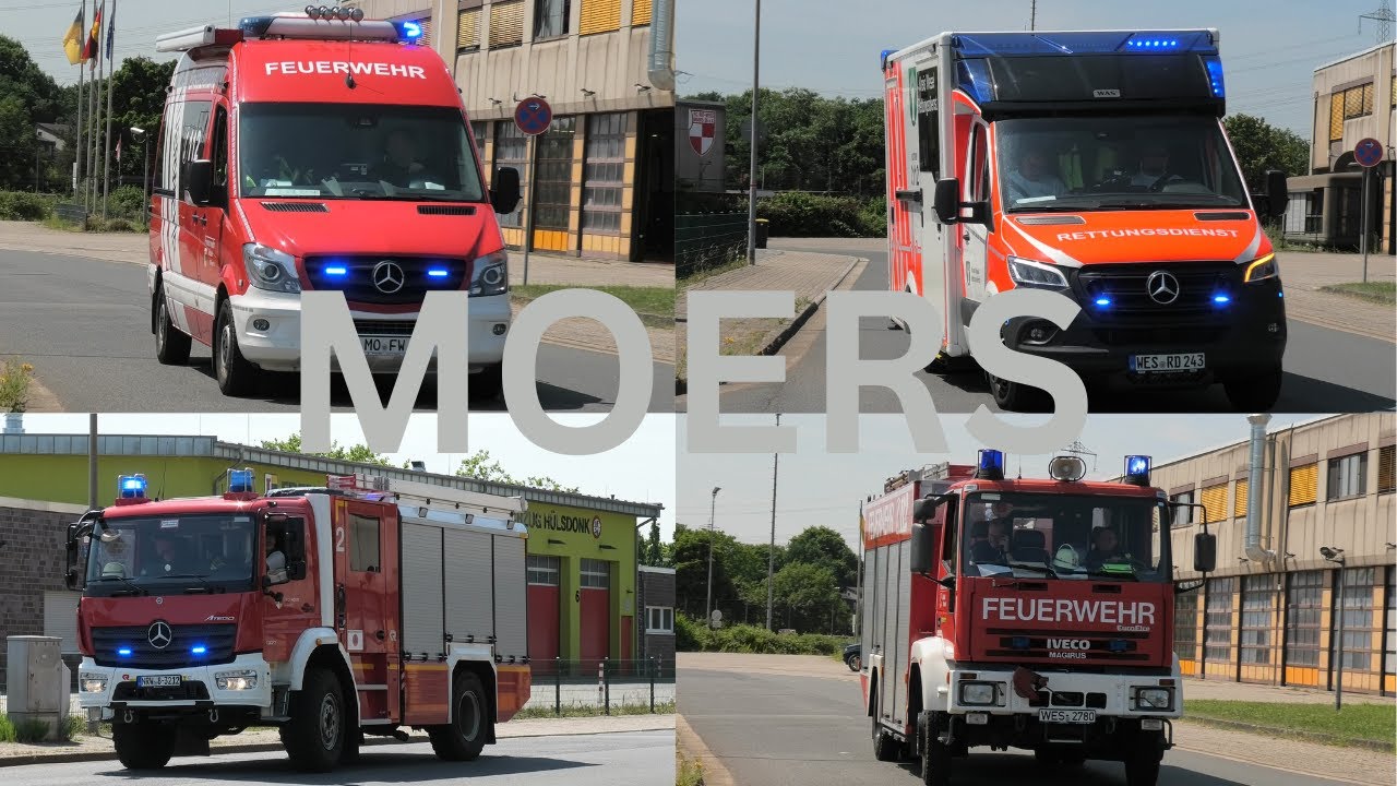 [B3-Dachstuhlbrand🔥] Einsatzfahrten Hauptamt- und Freiwillige Feuerwehr Stadt Moers