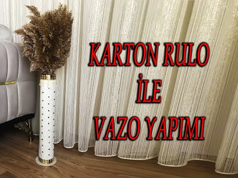 Karton Rulo ile Vazo Yapımı - Yer Vazosu #vazo #dıyfikirleri